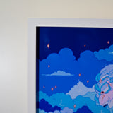 Framed Acrylic / UV Print - Moon girl - A4