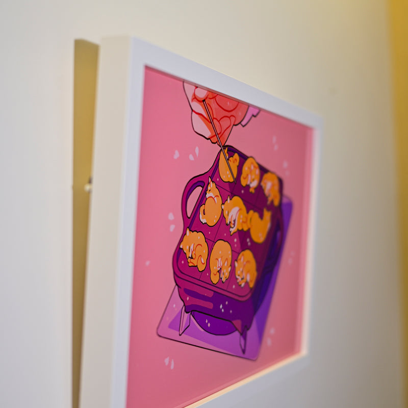 Framed Acrylic / UV Print - Takoyaki - A4