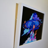 Framed Acrylic / UV Print - Galaxy witch - A4