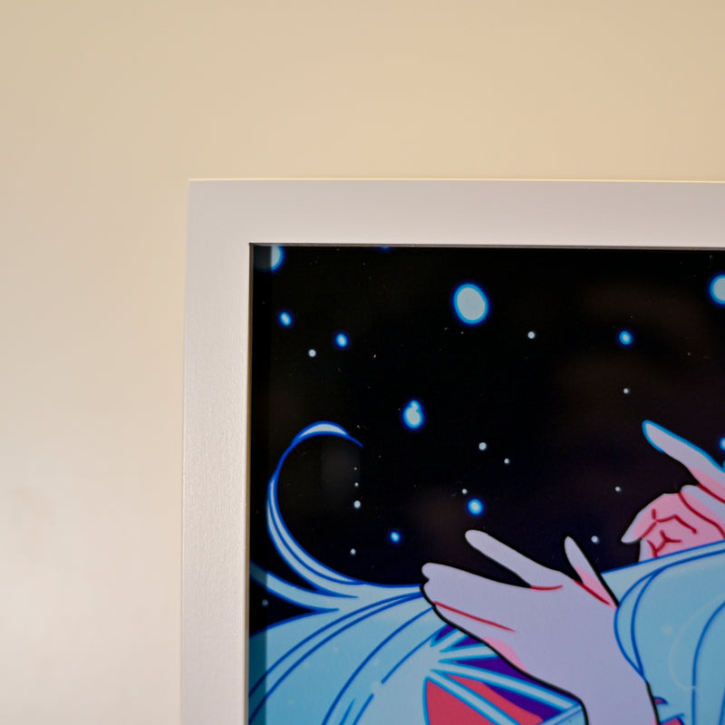 Framed Acrylic / UV Print - The moon and the tide - A4