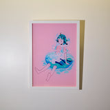 Framed Acrylic / UV Print - Ocean girl - A4