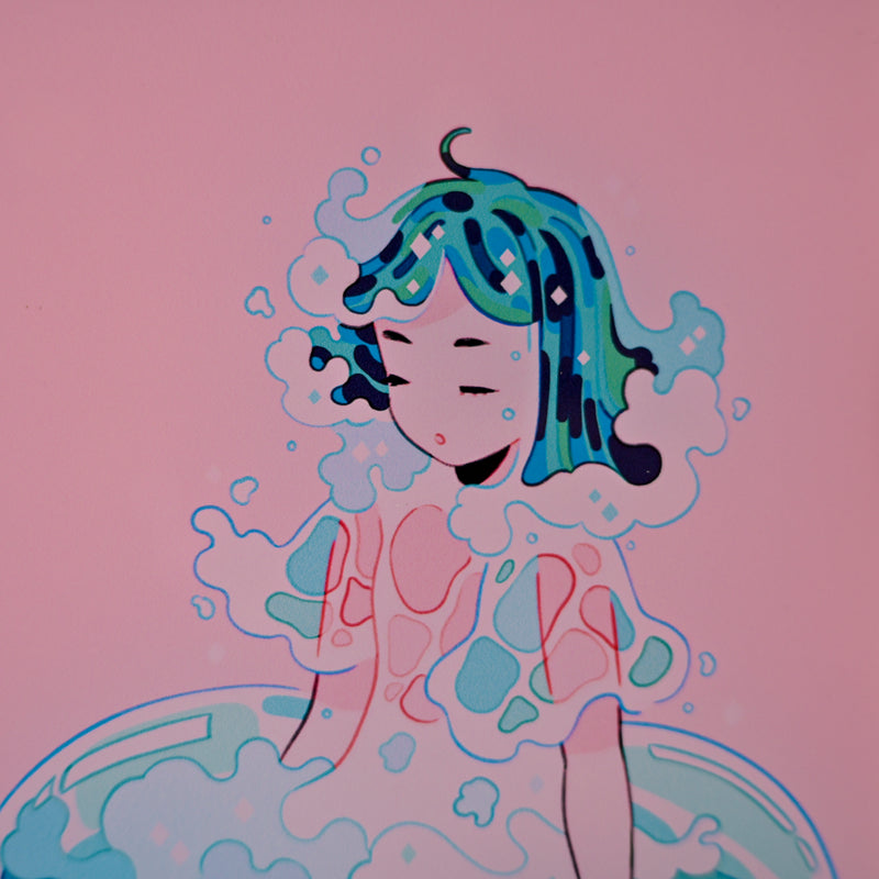 Framed Acrylic / UV Print - Ocean girl - A4
