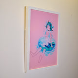 Framed Acrylic / UV Print - Ocean girl - A4