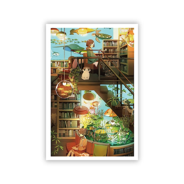 Postcard - Tosho suizokukan -