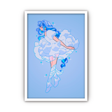 Framed Acrylic / UV Print - Cloud dress - A4