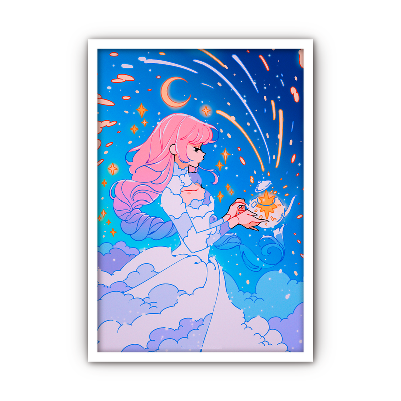 Framed Acrylic / UV Print - Star tea - A4